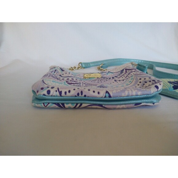 Luv BETSEY JOHNSON Mermaid Crossbody Bag w/charm small mini purse lavender blue - Picture 5 of 16
